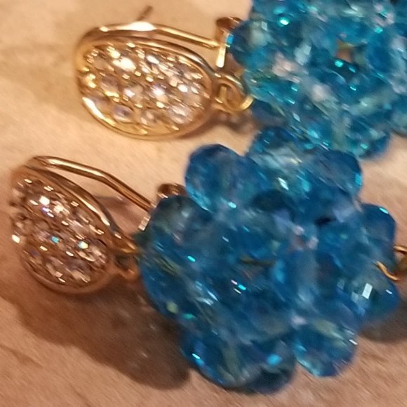 STUNNING 3 PIECE STATEMENT SET VIVID BLUE HANDMADE - Picture 4 of 10